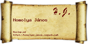 Homolya János névjegykártya