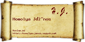 Homolya János névjegykártya